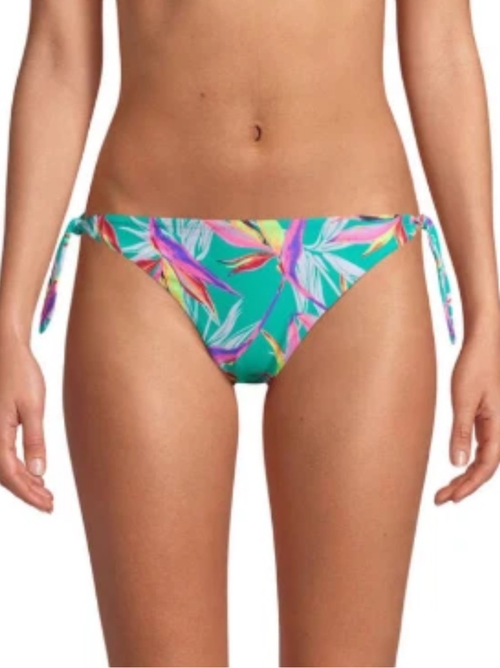 No Boundaries Teal Bikini Bottoms Birds of Paradise Tropical Print NEW